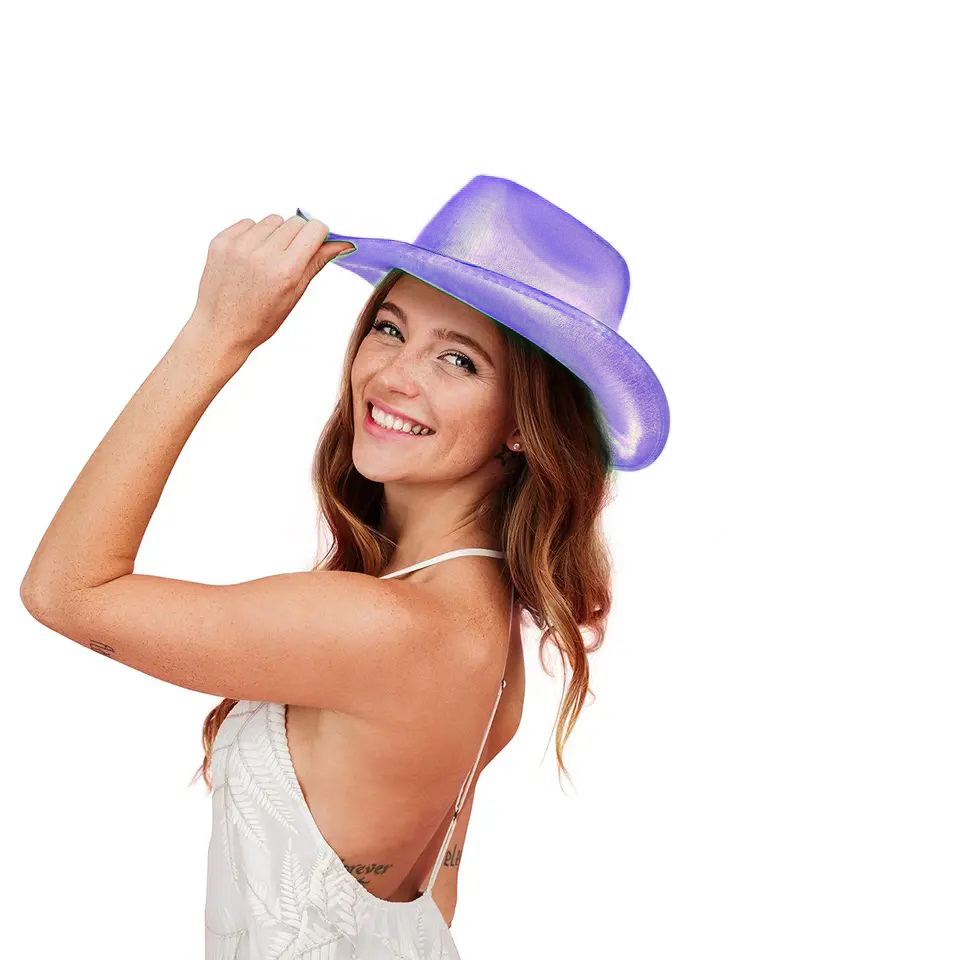 Шляпа, Неоновый ковбой, Сиреневый, 56-58 разм., 1 шт. 