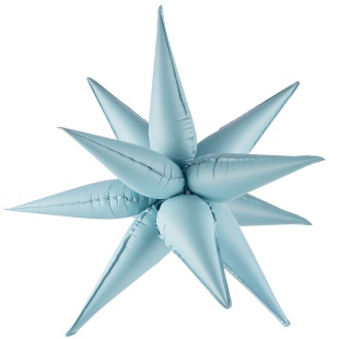 Шар 3D (26''/66 см) Звезда, Составная, Голубой, Сатин, 1 шт. в уп.