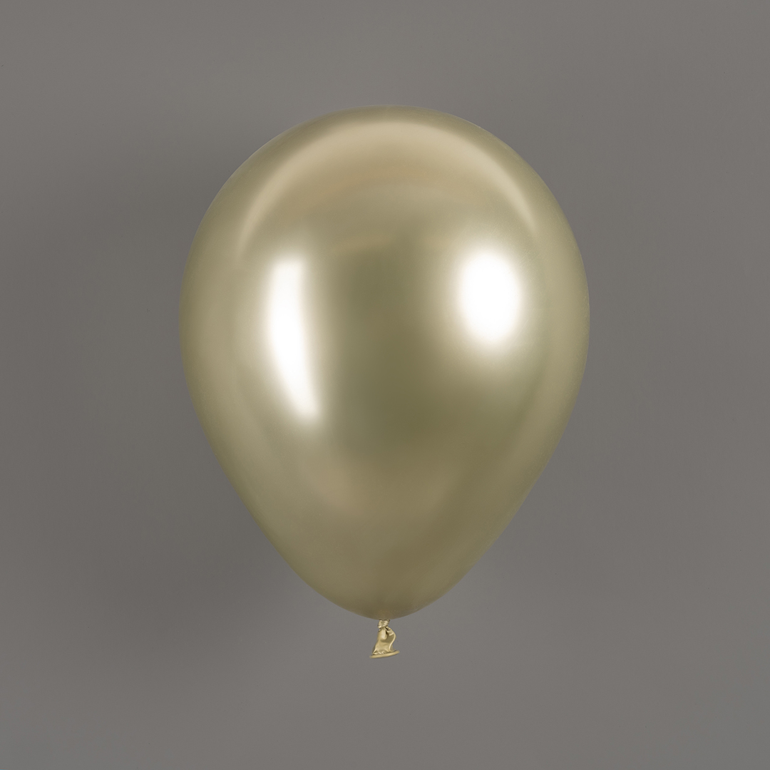 Шар (10''/25 см), Белое золото, хром, 50 шт.