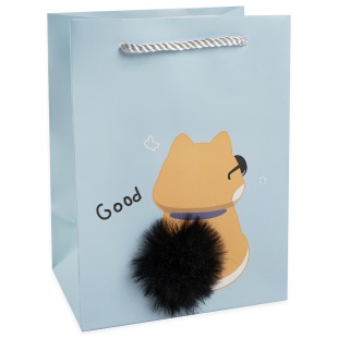 Пакет подарочный, 210гр, Пушистые хвостики, Дизайн №1, 24,5*19,5*9,5 см, 1 шт.