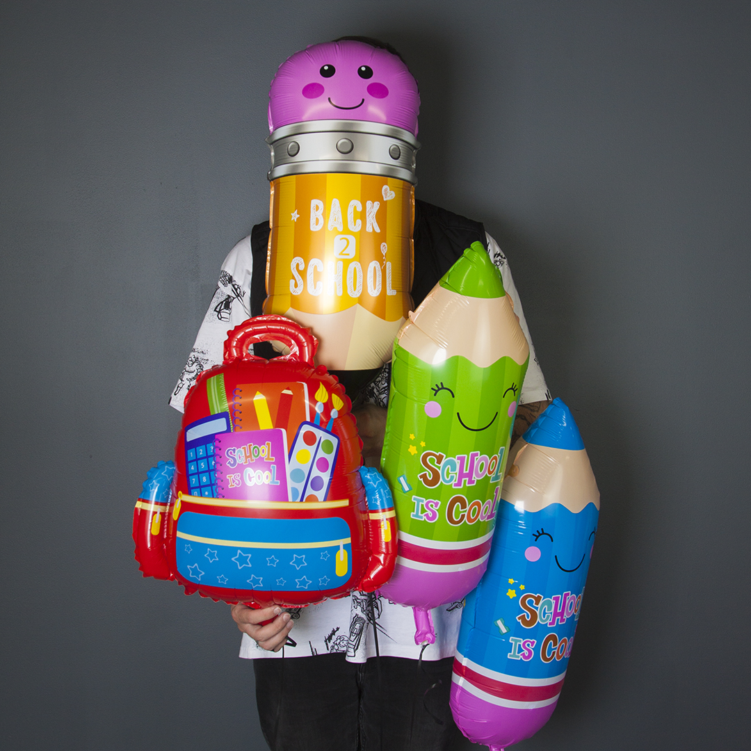 Шар (29''/74 см) Фигура, Школьный карандаш, Желтый, 1 шт.