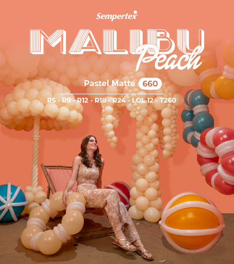 Шар (18''/46 см), Персик Малибу (660), макарунс, 25 шт.