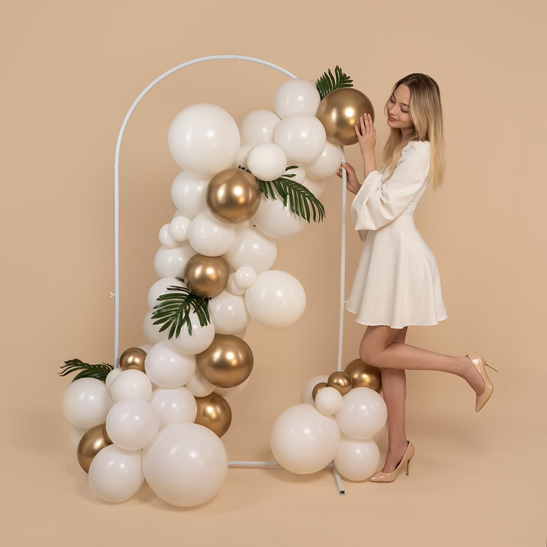 Шар (12''/30 см), Белый (005), пастель, 12 шт.