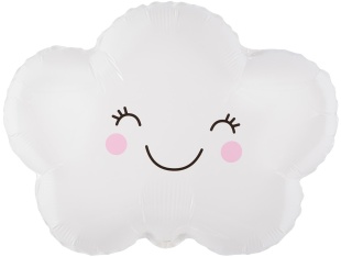 Шар (19''/48 см) Фигура, Счастливое облако, Белый, 1 шт. в уп. (цв.этик.)