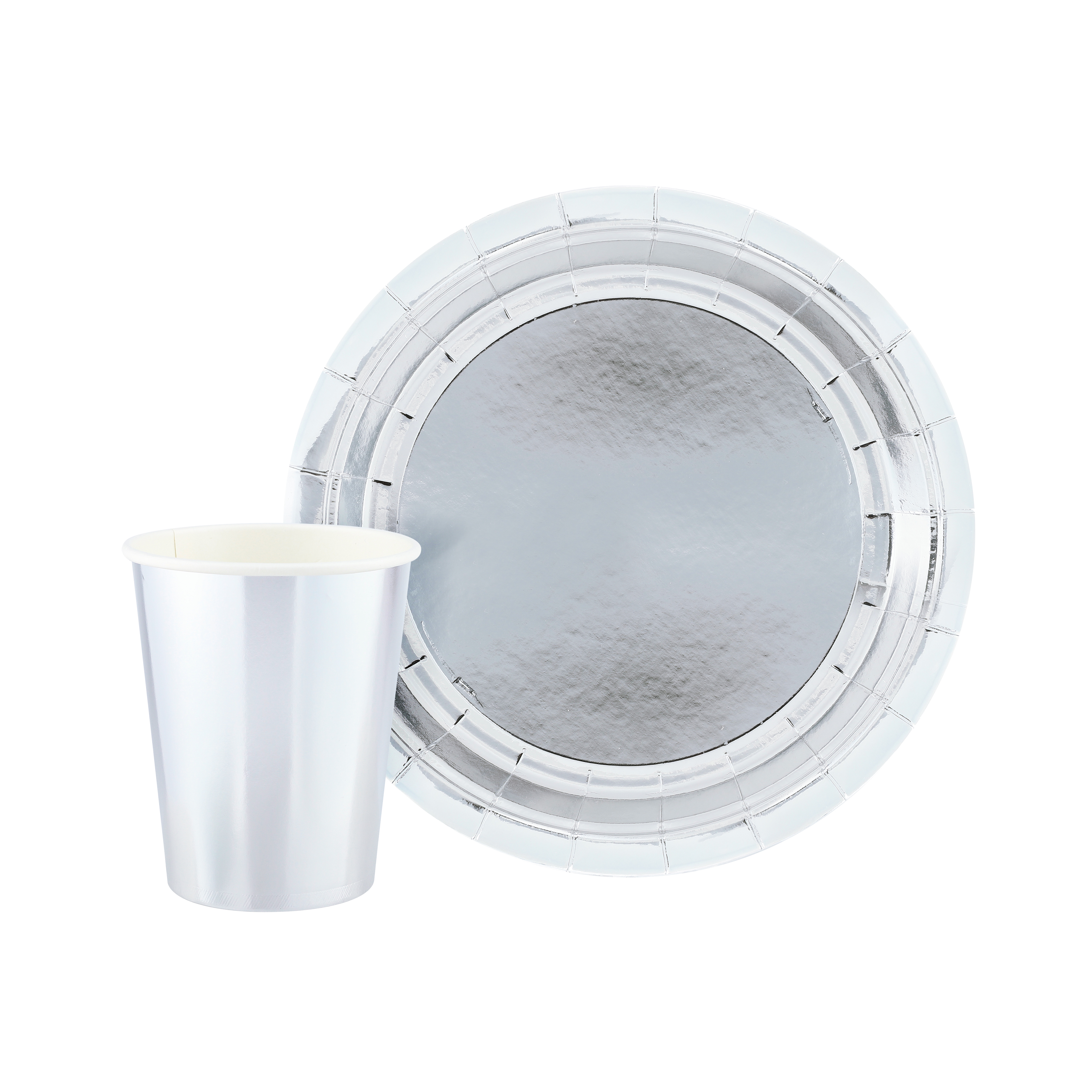 Тарелки (9''/23 см) Серебро, Металлик, 6 шт.