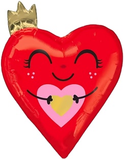 Шар (25''/64 см) Сердце, Влюбленные глазки, 1 шт. в уп. (цв.этик.)