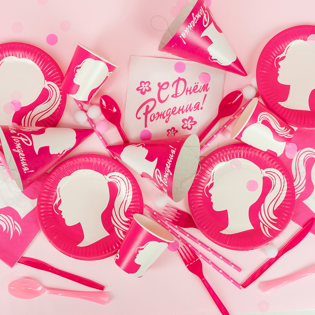 Вилки, Ярко-розовый, 15 см, 10 шт. в упак. 