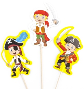 Пики Топперы, Пираты, 4*12 см, 12 шт.
