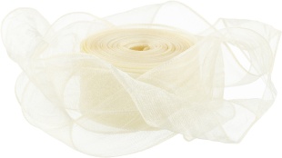 Лента органза (2,5 см*9,14 м) Нежная грация, Кремовый, 1 шт.
