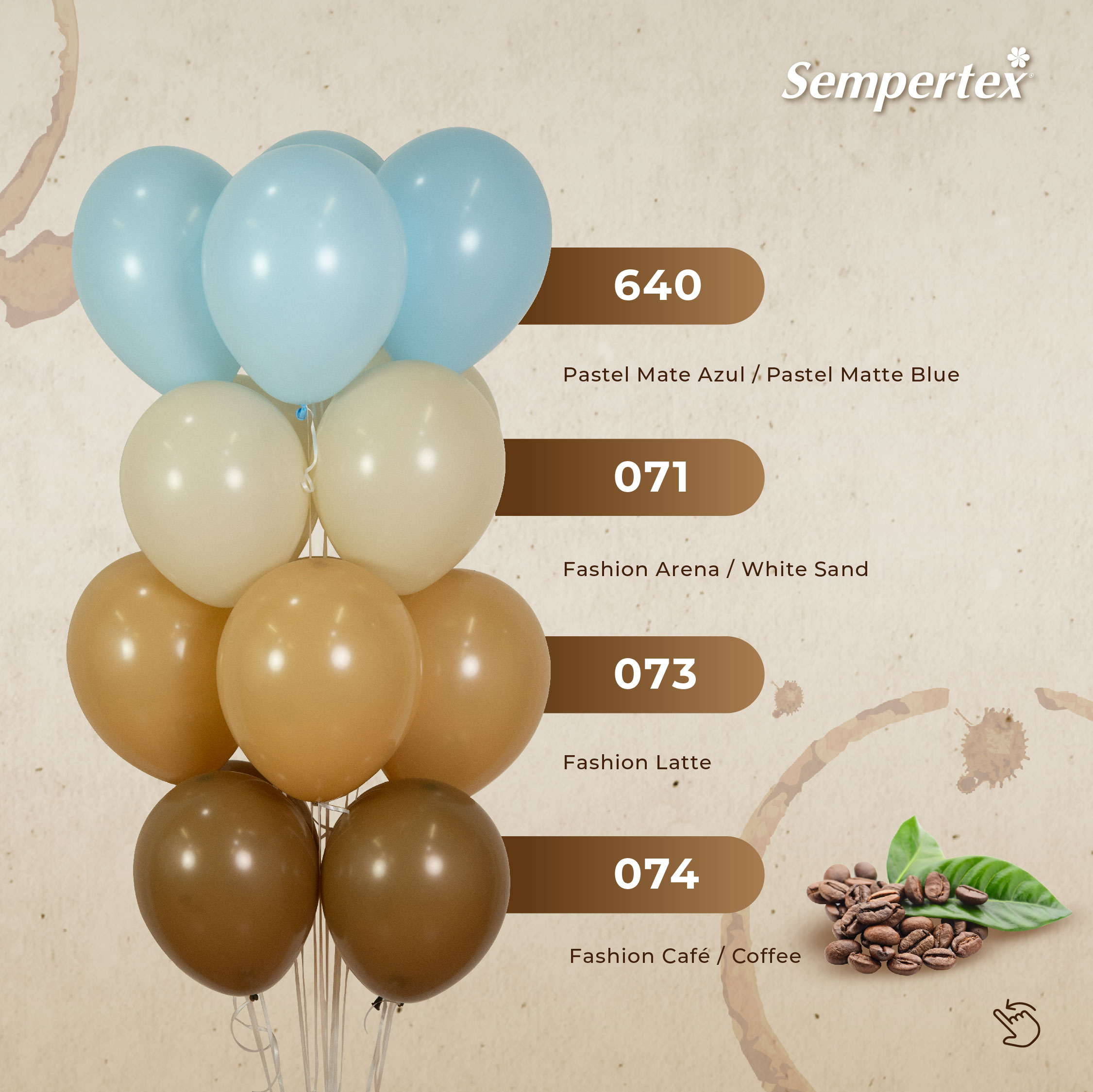 Шар (12''/30 см), Нежно-голубой (640), макарунс, 50 шт.