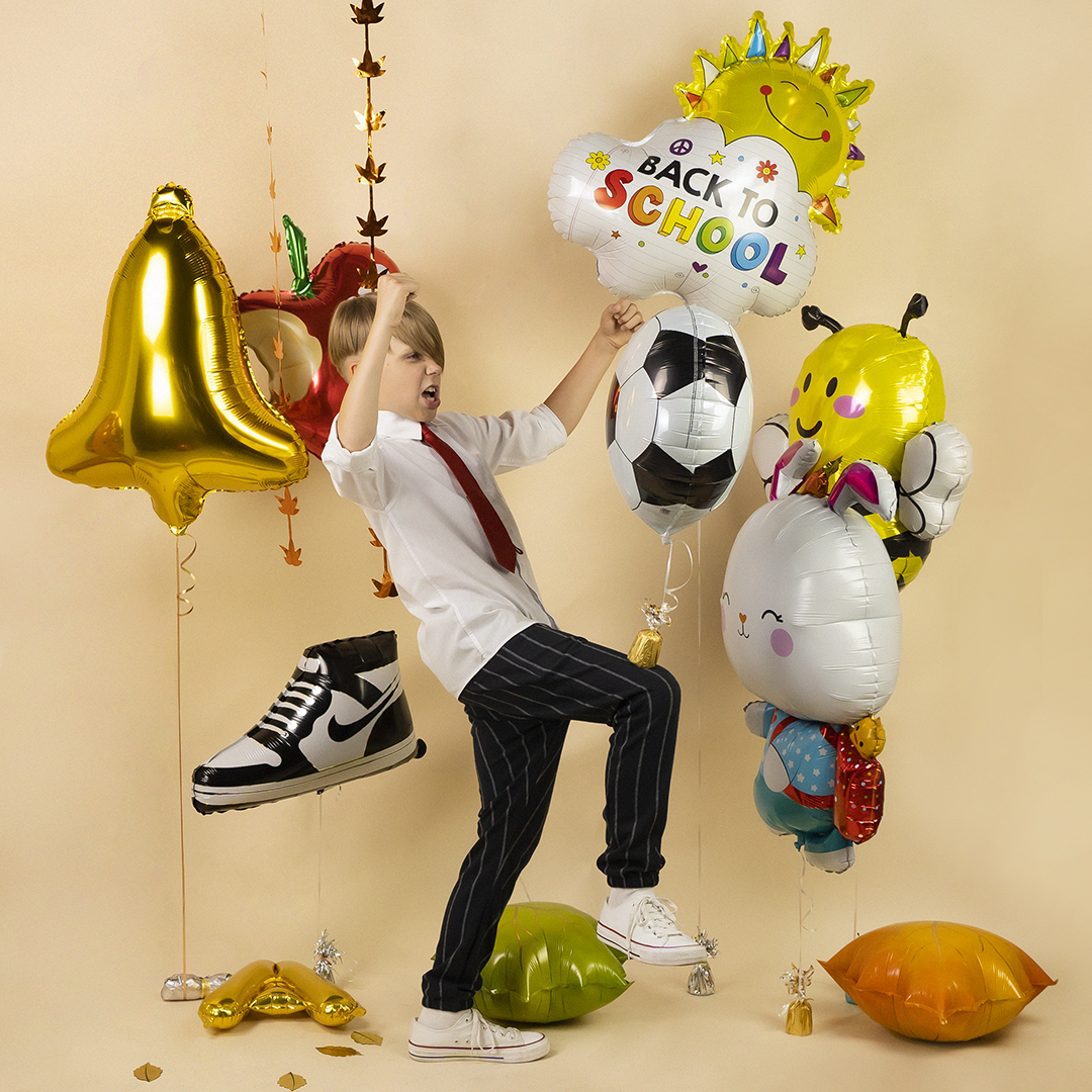 Шар (31''/79 см) Фигура, Солнце, Снова в Школу, 1 шт.