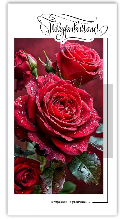 Конверты для денег, Поздравляю! (яркие розы), 10 шт.