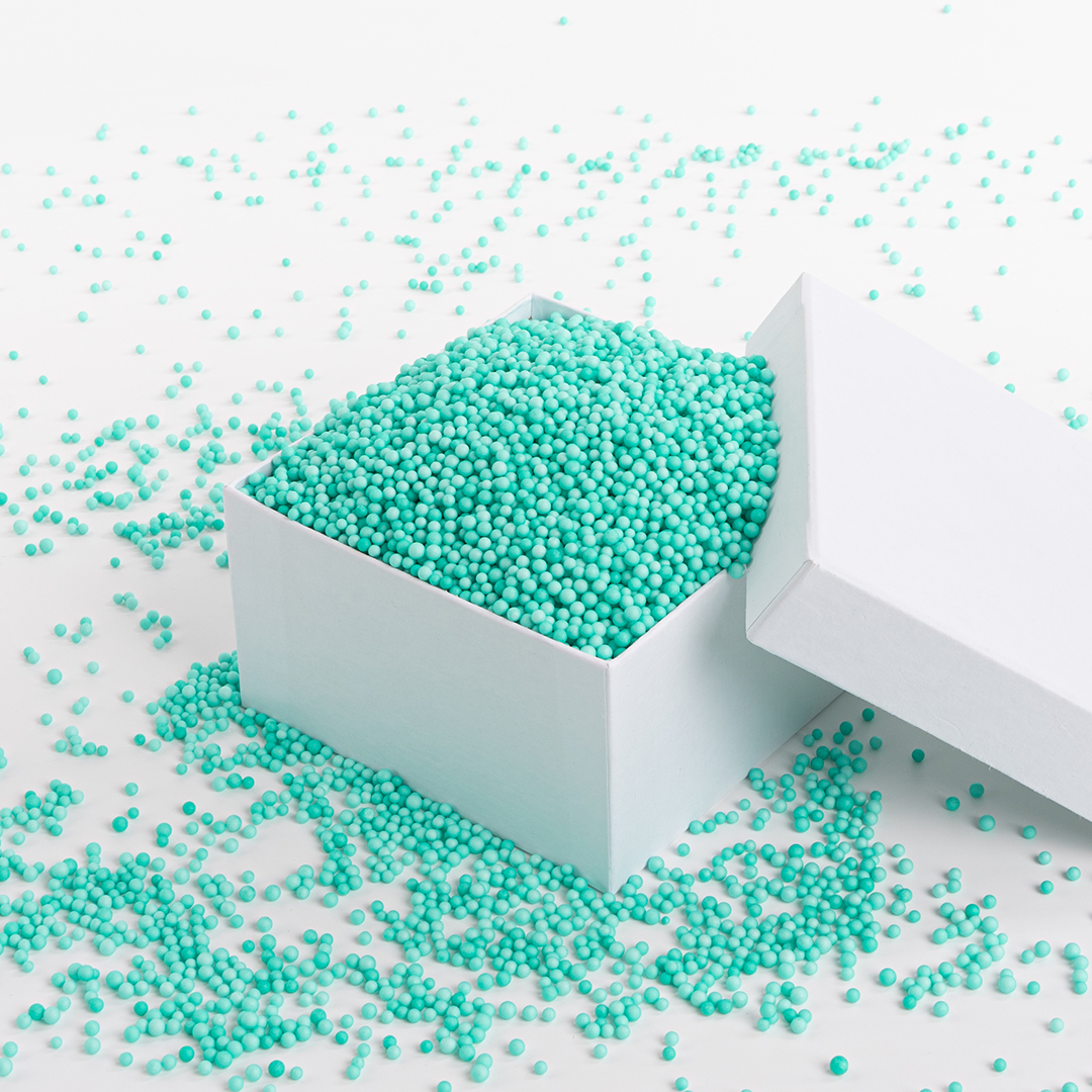 Шарики пенопласт, Зеленый, 2-4 мм, 10 гр.