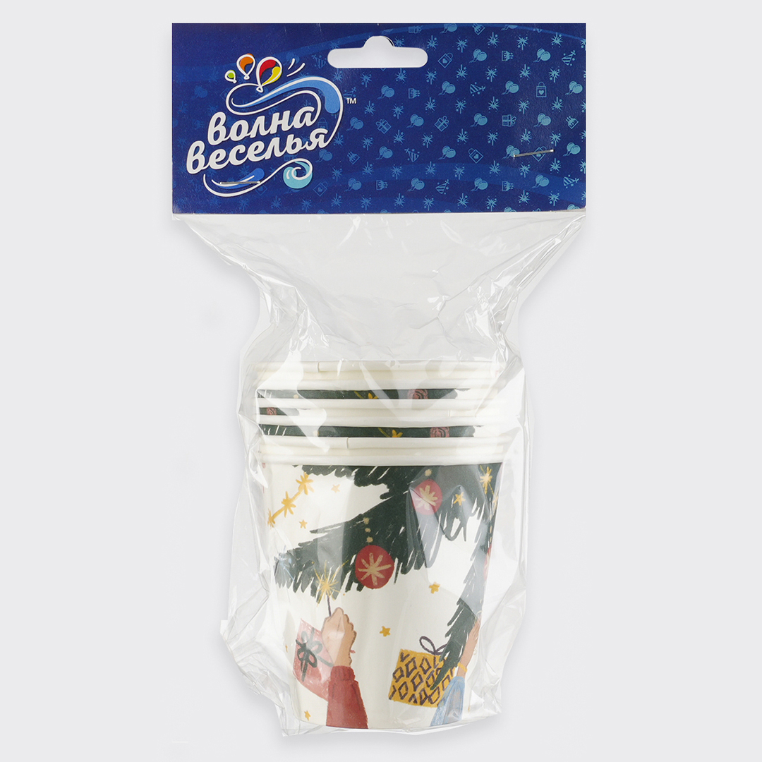 Стаканы (250 мл) Новогоднее настроение, 6 шт.