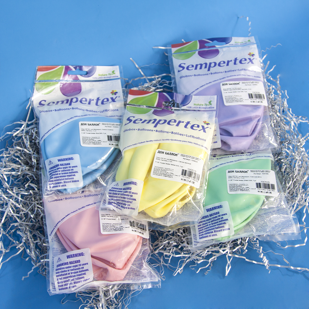 Шар (36''/91 см), Нежно-голубой (640), макарунс, 2 шт.