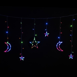 Светодиодная гирлянда Звездная ночь, 138 LED, 12 фигур, 8 режимов, IP 14, 0,9*3 м. Разноцветный, 1 ш