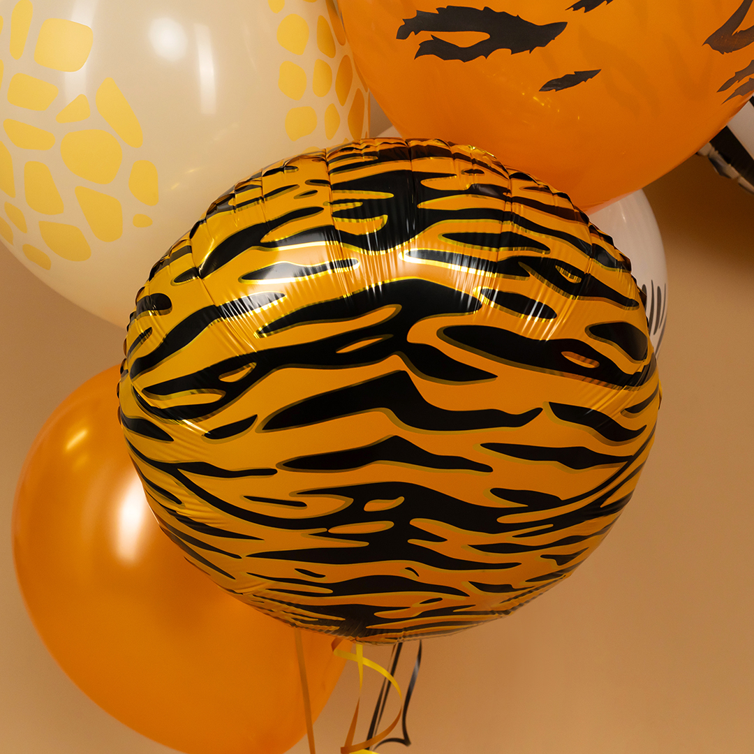 Шар (18''/46 см) Круг, Сафари, Тигр, 1 шт.