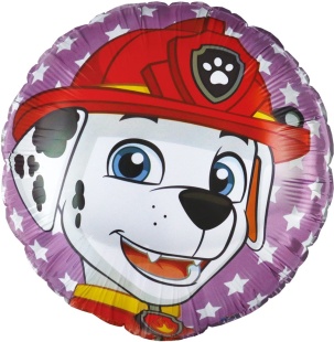 Шар (18''/46 см) Круг, Щенок Пожарный, 1 шт. в уп. (цв.этик.)