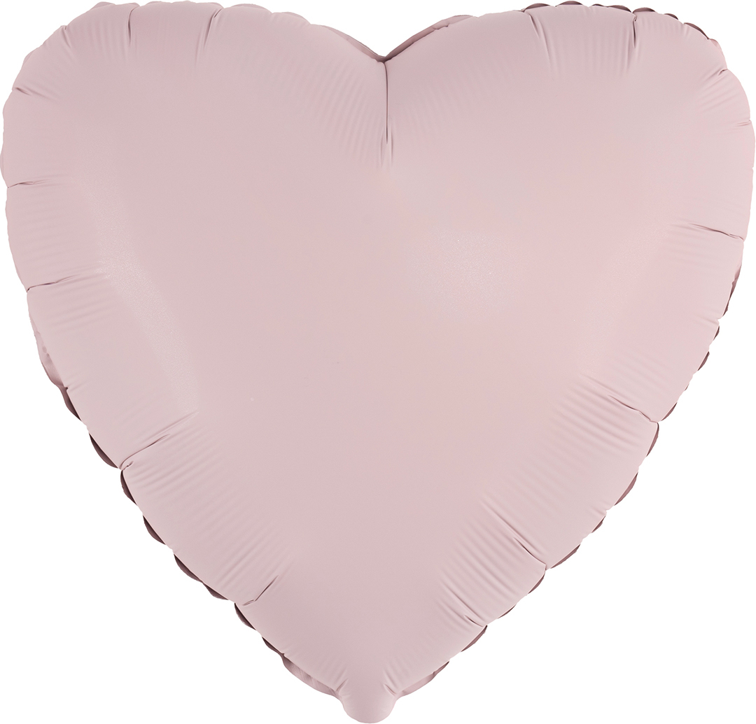 Шар (18''/46 см) Сердце, Пыльная роза, Сатин, 1 шт.