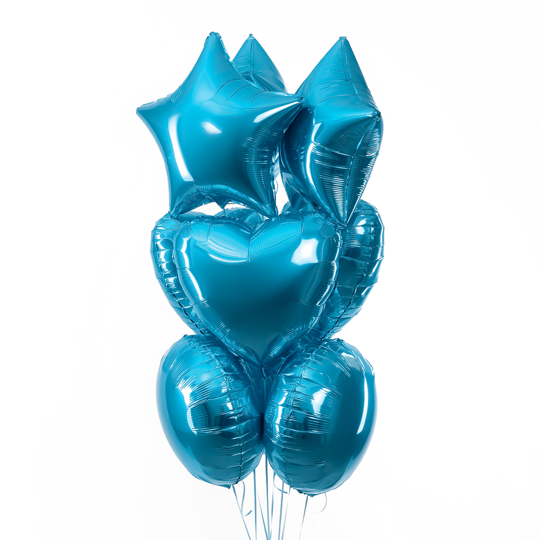 Шар (18''/46 см) Круг, Аквамарин, Сатин, 1 шт.