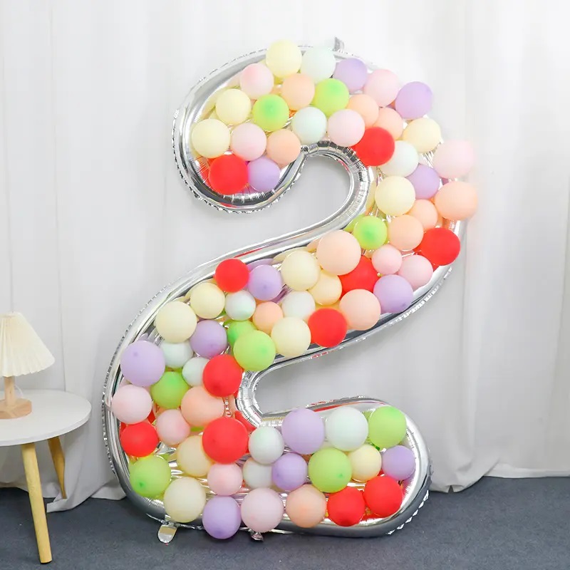 Шар (65''/165 см) Цифра, 2 Каркасная, 1 шт. в уп.