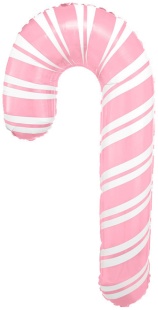 Шар с клапаном (14''/36 см) Мини-фигура, Леденец трость, Розовый, 1 шт.