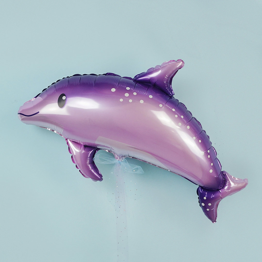 Шар (37''/94 см) Фигура, Дельфин, Фуше, 1 шт.