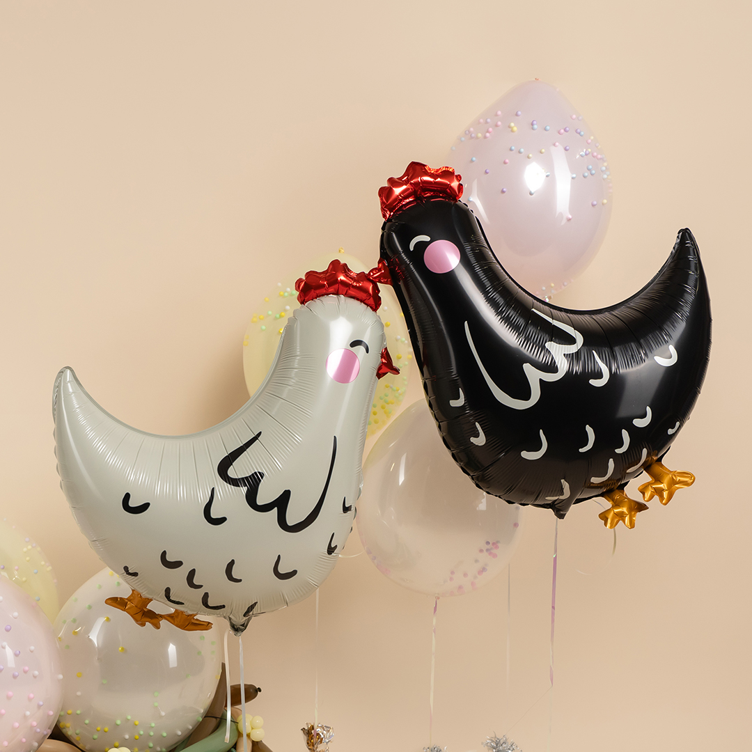 Шар (30''/76 см) Фигура, Курица, Черный, 1 шт.