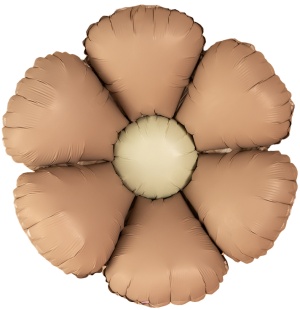 Шар (24''/61 см) Цветок, Ромашка (надув воздухом), Бежевый, Сатин, 1 шт. в уп. (цв.этик.)