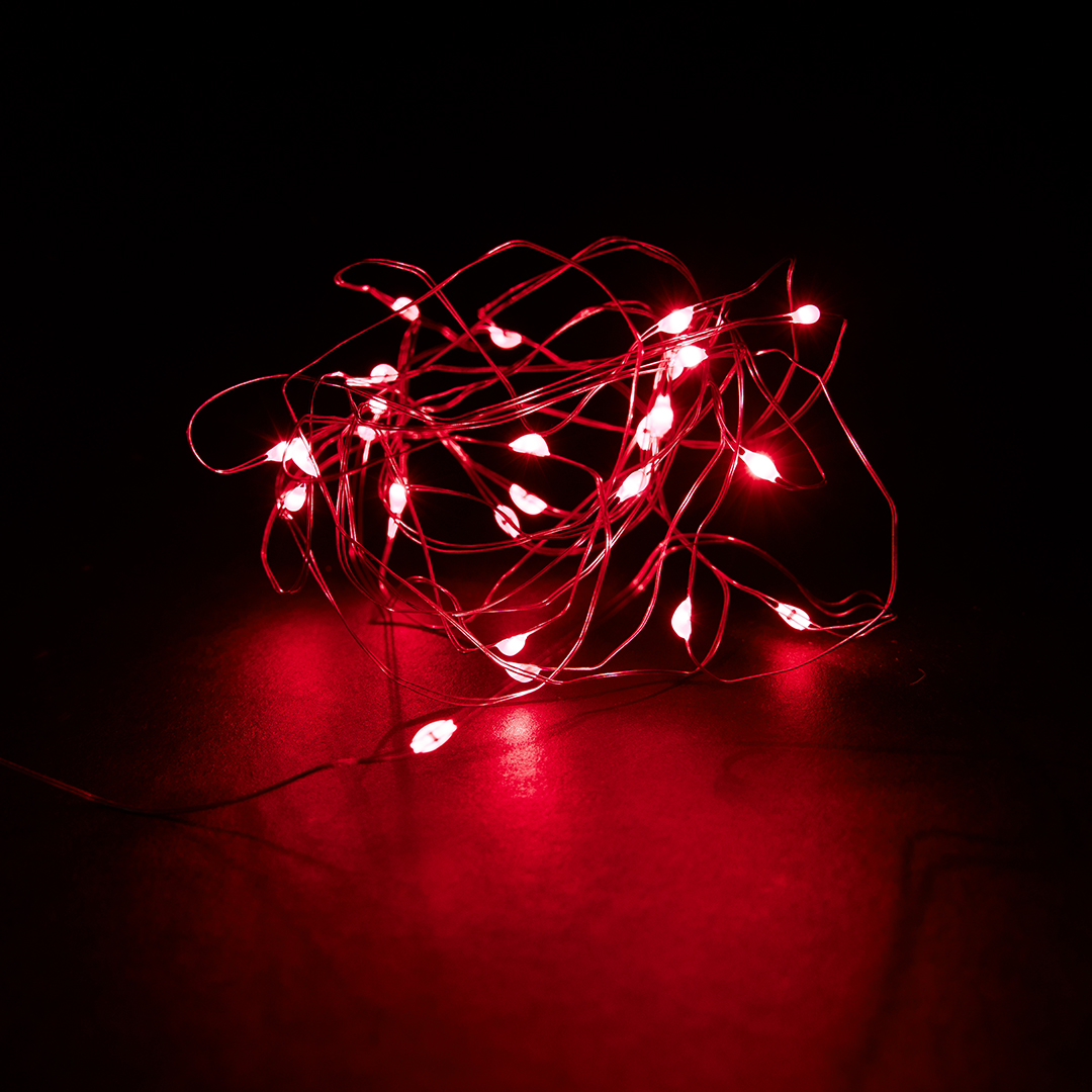 Светодиодная гирлянда, Роса 30 Led, IP14, 3 м. Красный, 1 шт.