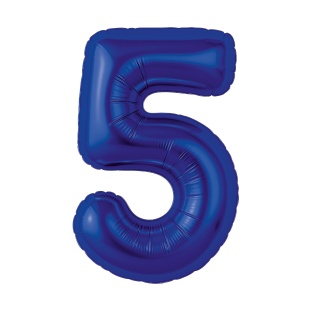 Шар (40''/102 см) Цифра, 5 Slim, Полуночно-синий, 1 шт. в уп.