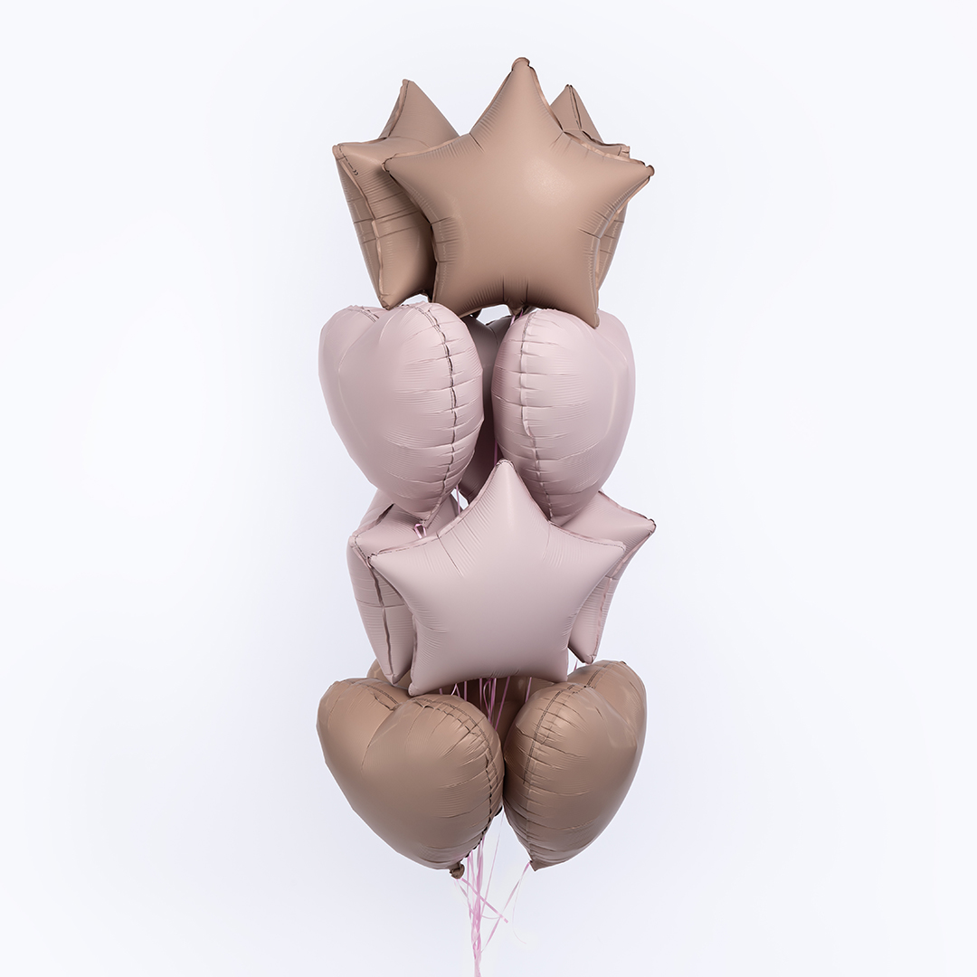 Шар (18''/46 см) Сердце, Пыльная роза, Сатин, 1 шт.