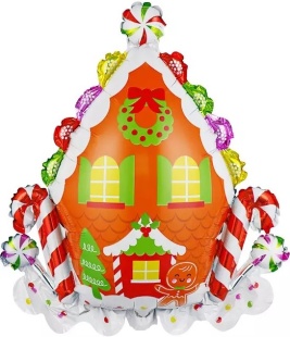 Шар с клапаном (14''/36 см) Мини-фигура, Пряничный домик, 5 шт. в уп.