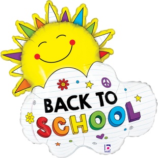 Шар (31''/79 см) Фигура, Солнце, Снова в Школу, 1 шт.