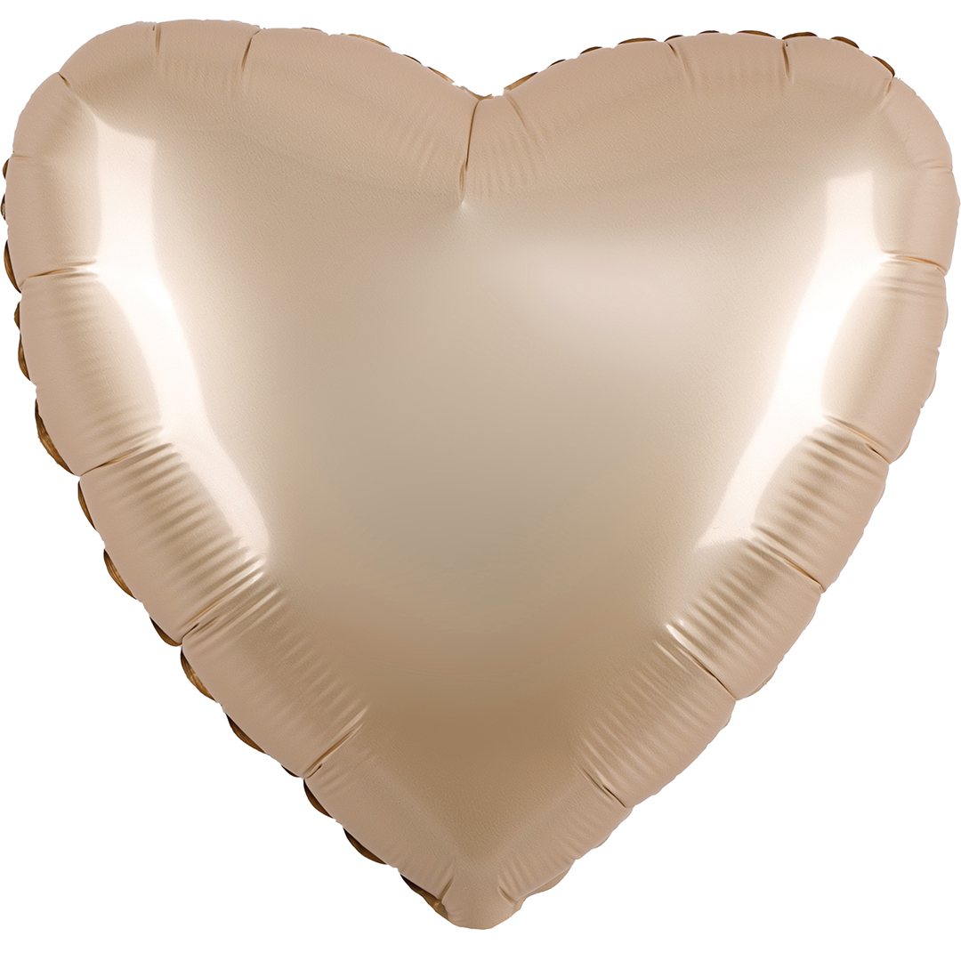 Шар (18''/46 см) Сердце, Звездное Золото, Матовый, 1 шт.