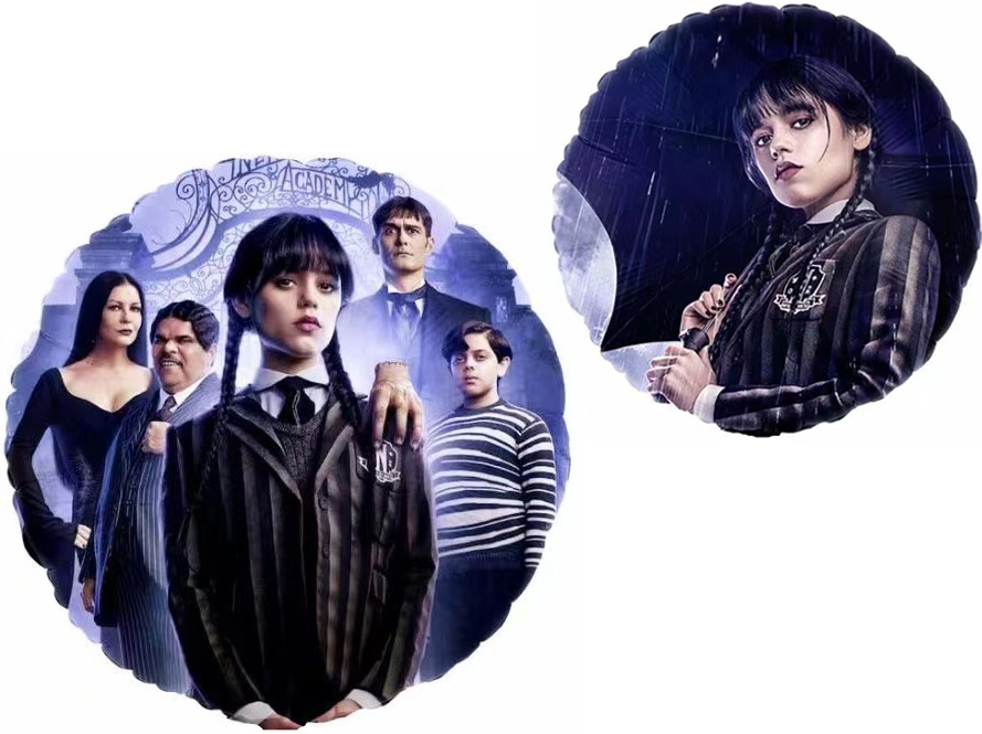 Шар (18''/46 см) Круг, Мрачная стори, Аддамсы, 1 шт.