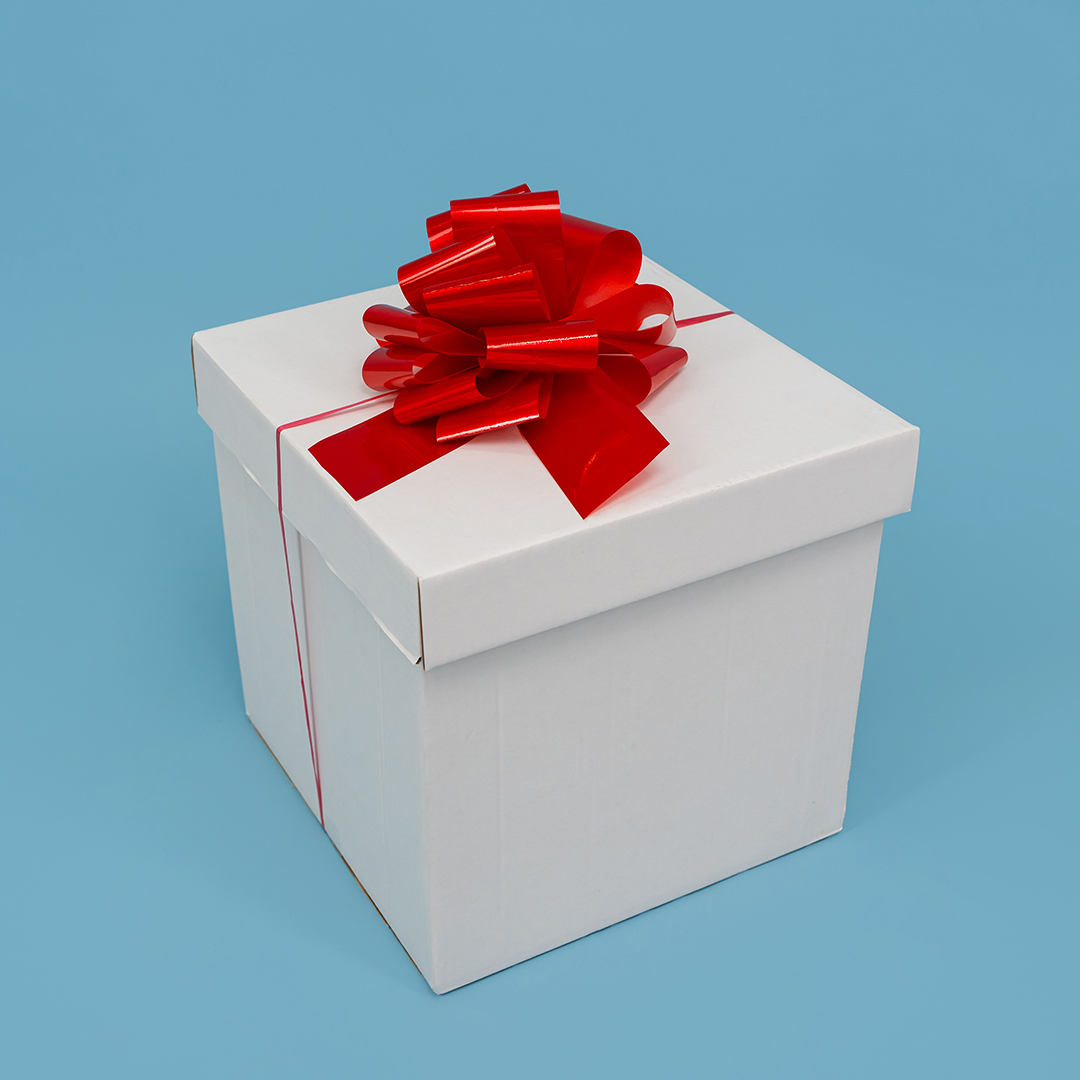 Бант Шар, Красный, Лаковый, 21 см, 1 шт. в упак. 