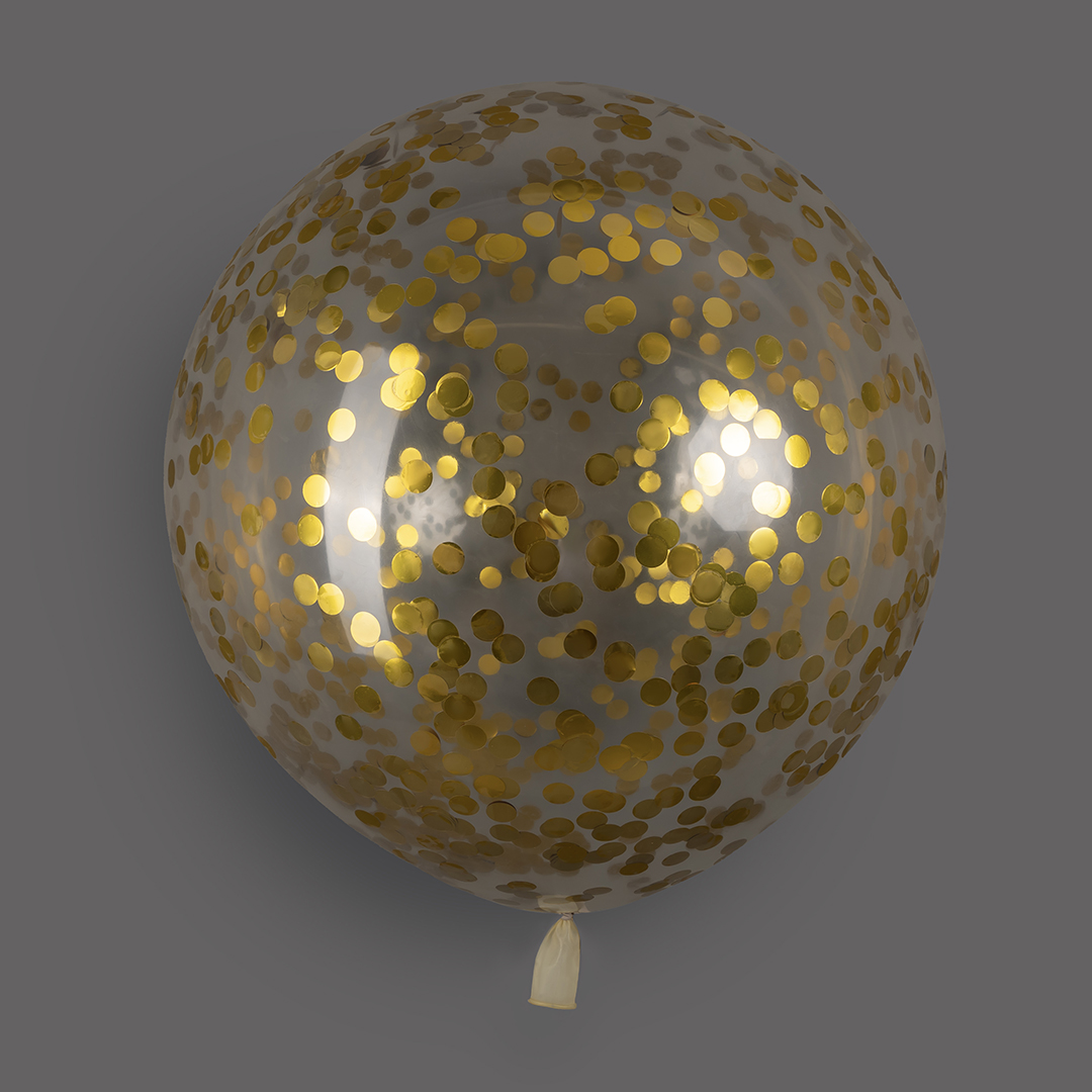 Шар (24''/61 см), Прозрачный, кристалл, 3 шт.