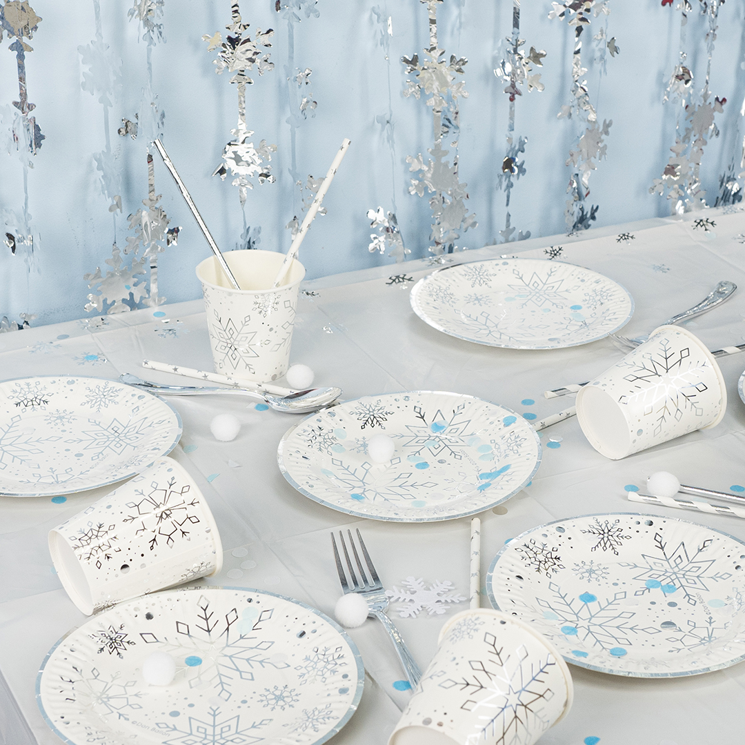 Стаканы (250 мл) Снежинки, Металлик, 6 шт.