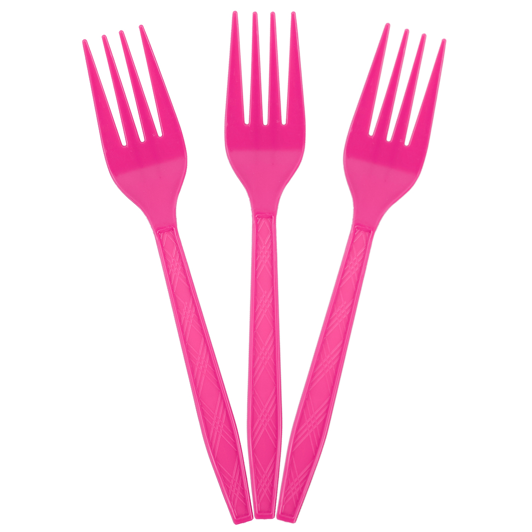 Вилки, Ярко-розовый, 15 см, 10 шт. в упак. 