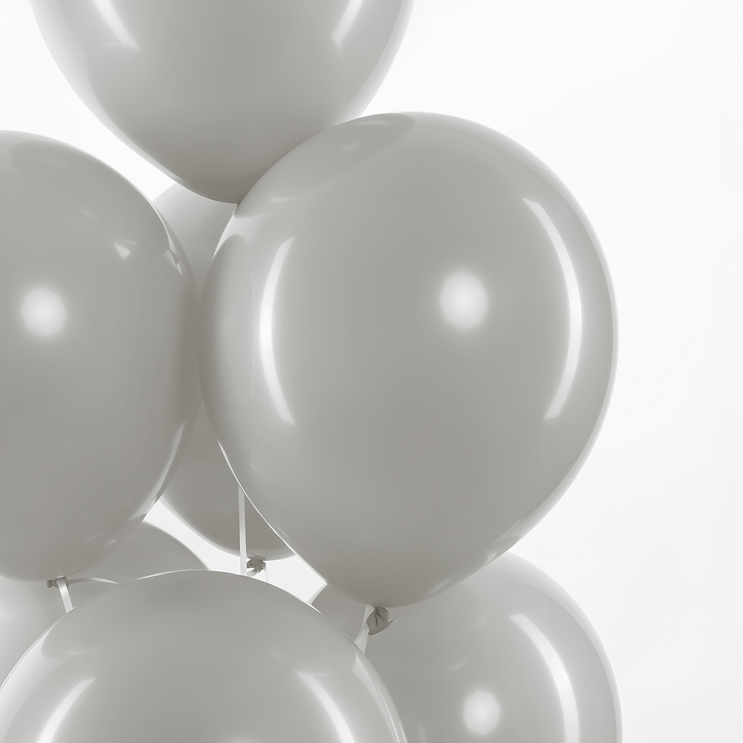 Шар (12''/30 см), Серый, пастель, 100 шт.