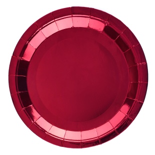 Тарелки (9''/23 см) Красный, Металлик, 6 шт.