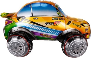 Шар (41''/104 см) Фигура 3D, Джип Ралли-рейд, Оранжевый, 1 шт. в уп.