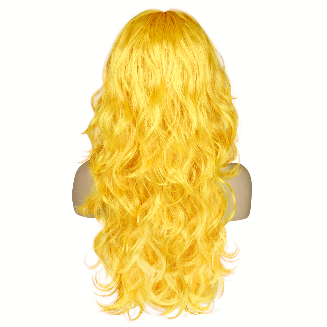 Парик карнавальный, 160 гр, Локоны, Желтый, 1 шт. в упак. 