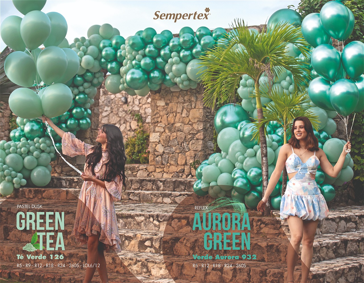 Шар (24''/61 см), Зеленый чай (126), пастель ретро, 3 шт.