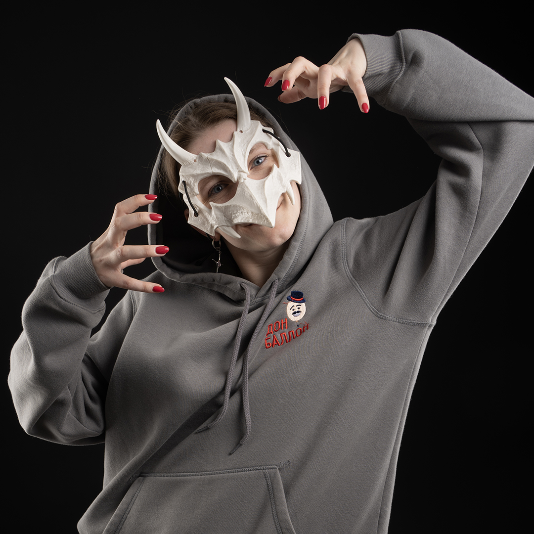 Карнавальная маска, Костяной демон, Белый, 18*20 см, 1 шт. 