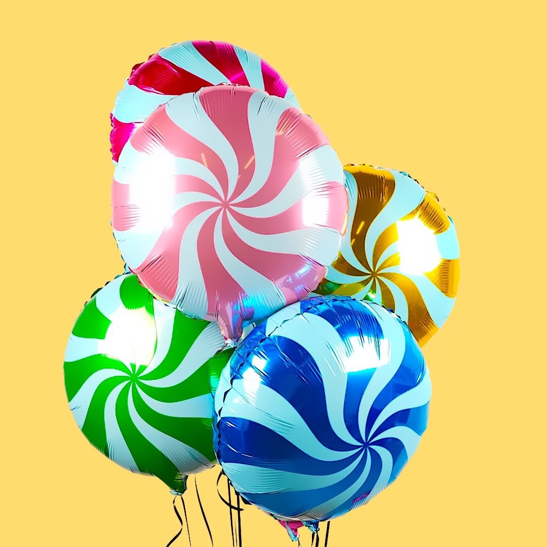 Шар (18''/46 см) Круг, Леденец, Голубой/Розовый, Макарунс, 1 шт.