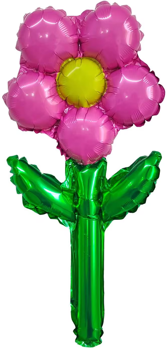 Шар с клапаном (17''/43 см) Мини-цветок, Розовый, 1 шт.