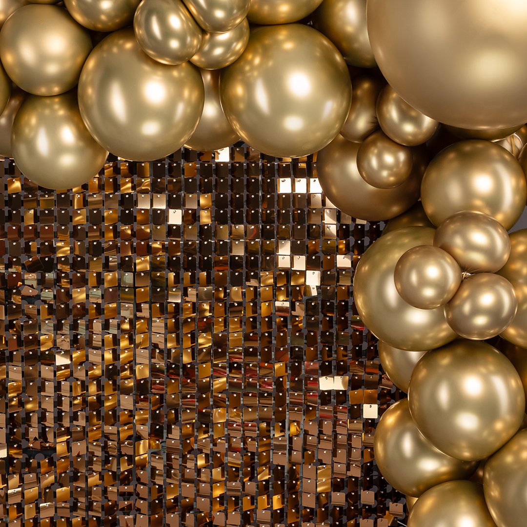 Шар (12''/30 см), Золото, хром, 50 шт.