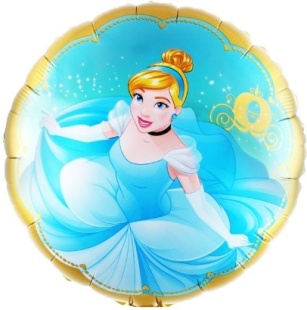 Шар (18''/46 см) Круг, Золушка, 1 шт.